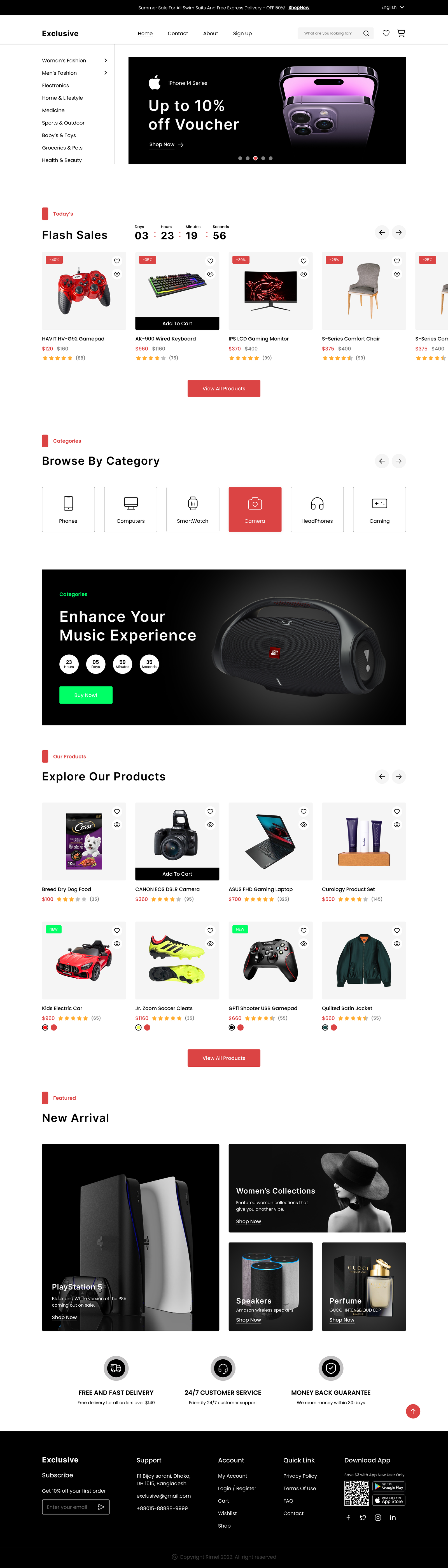 E Commerce HomePage for dribbble